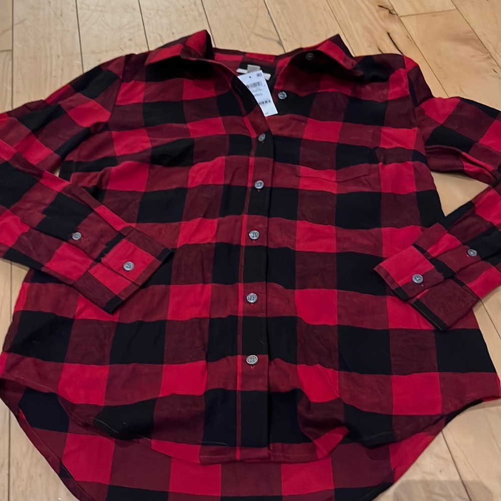 Womens Buffalo Plaid Button Down